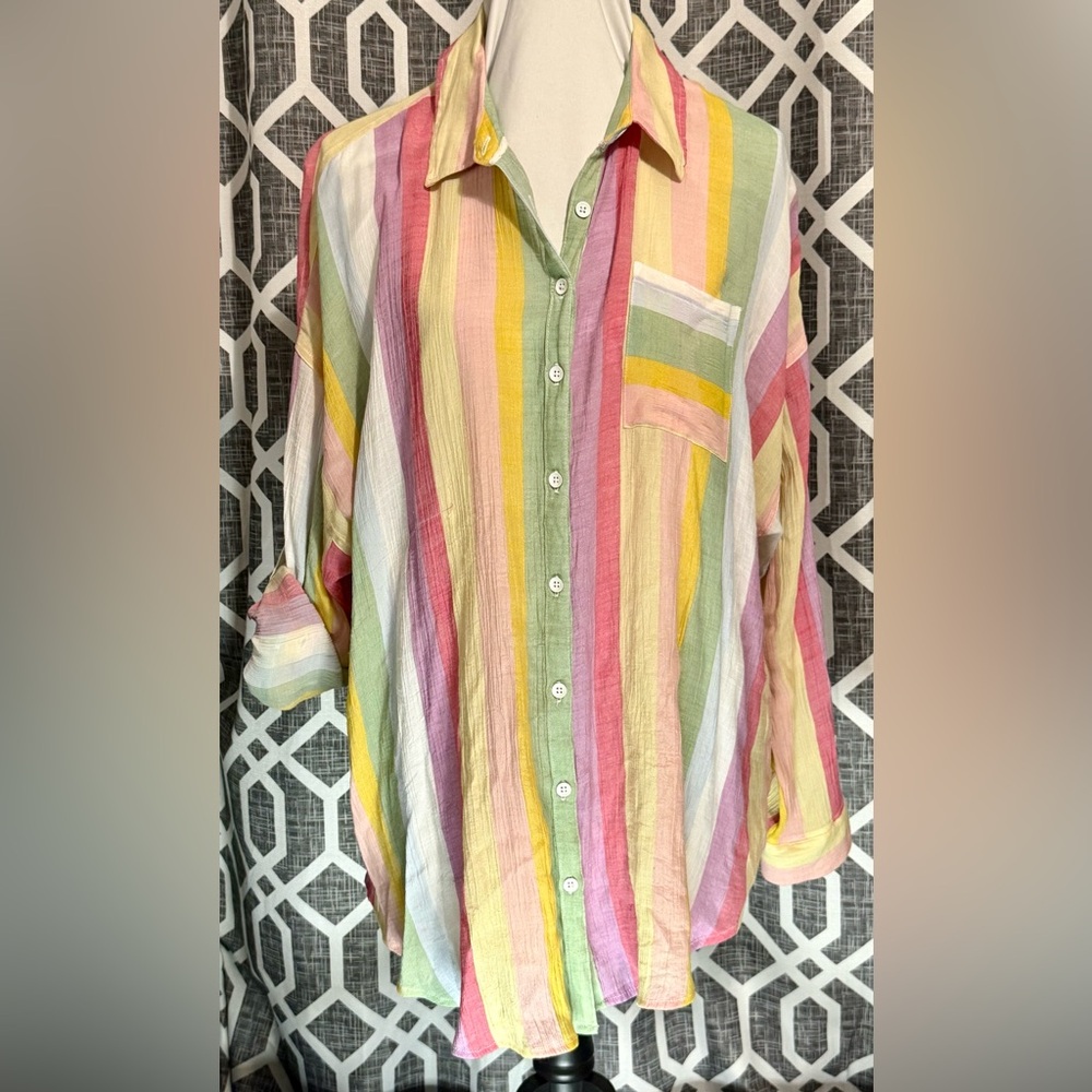 Torrid Multicolor Striped Shirt